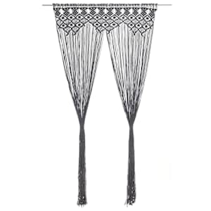 Zavesa makrame antracitna 140x240 cm bombaž