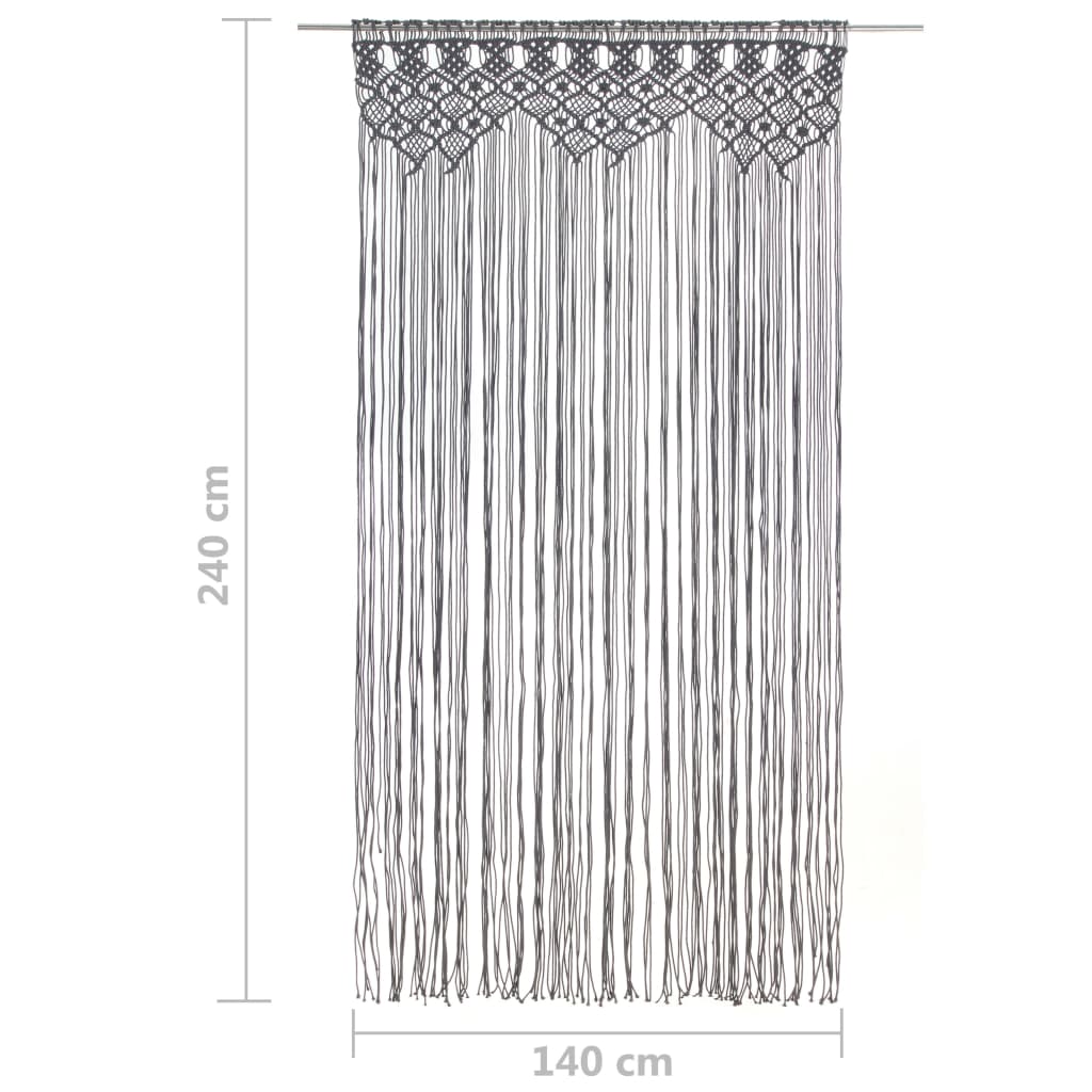  Záclona macrame antracitová 140x240 cm bavlna