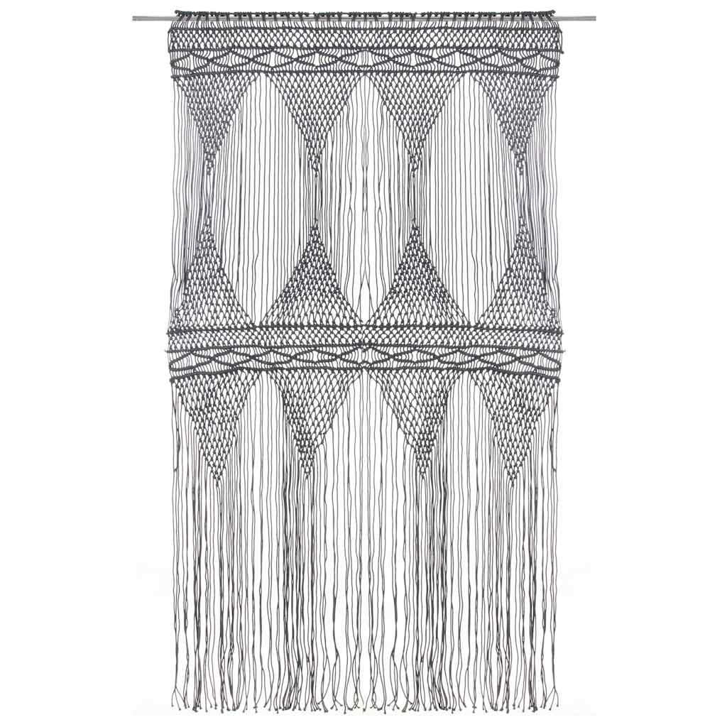 vidaXL antracitszürke makramé pamutfüggöny 140 x 240 cm