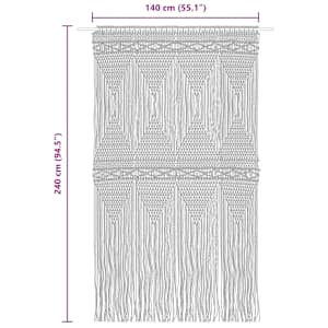 Macramé závěs antracitový 140 x 240 cm bavlna - obrázek 6