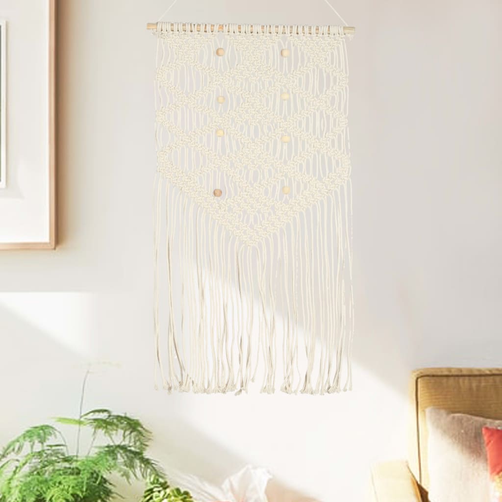 vidaXL Cuier de perete Macrame, 40x80, bumbac