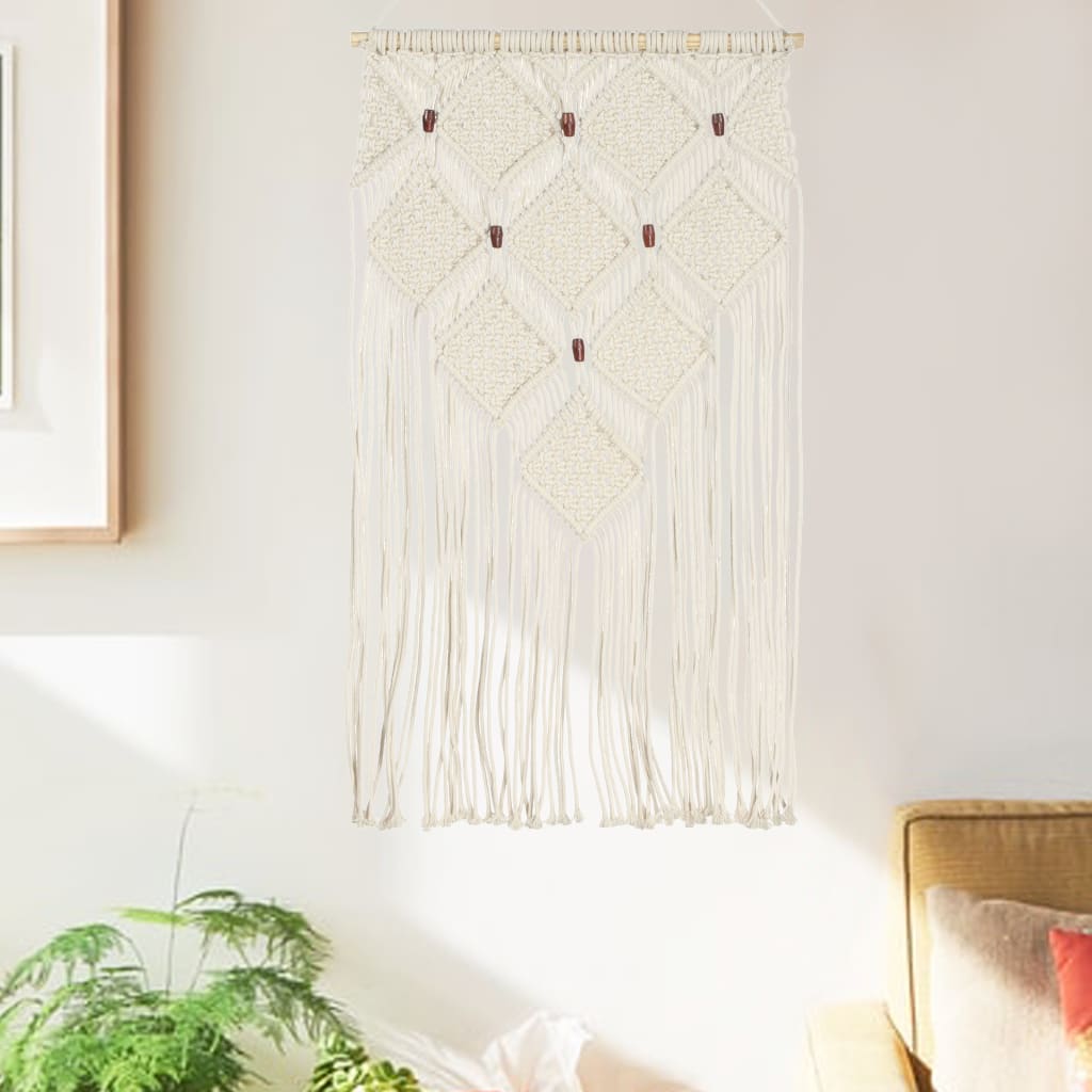 vidaXL Cuier de perete din macrame, 40x80, bumbac