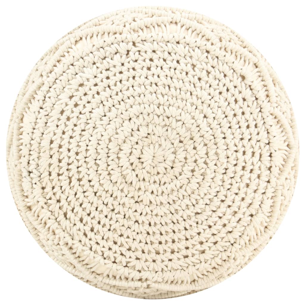 

vidaXL Poef macramé handgemaakt 45x30 cm katoen