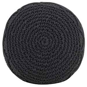 vidaXL Poef macram&eacute; handgemaakt 45x30 cm katoen antraciet