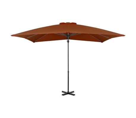 vidaXL Guarda-sol de jardim cantilever c/ poste de alumínio terracotta