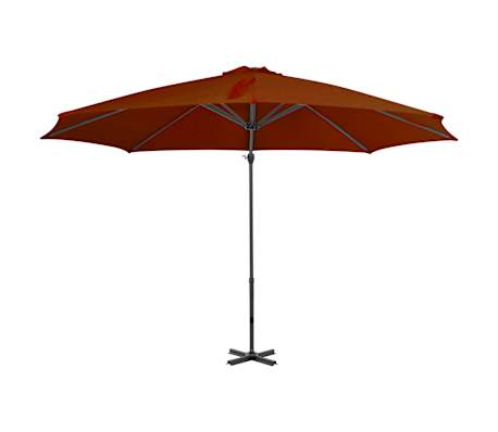 vidaXL Konzolni vrtni suncobran s aluminijskim stupom 300 cm terakota