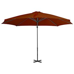 vidaXL Konzolni vrtni suncobran s aluminijskim stupom 300 cm terakota