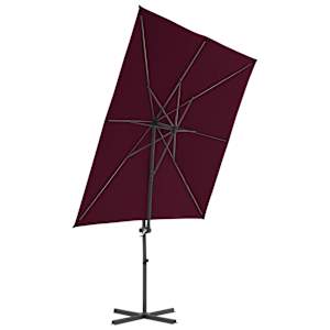 Boční zahradní slunečník s ocelovou tyčí bordó 250 x 250 cm - obrázek 3
