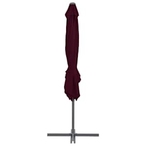 Boční zahradní slunečník s ocelovou tyčí bordó 250 x 250 cm - obrázek 4