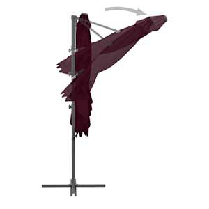 Boční zahradní slunečník s ocelovou tyčí bordó 250 x 250 cm - obrázek 5