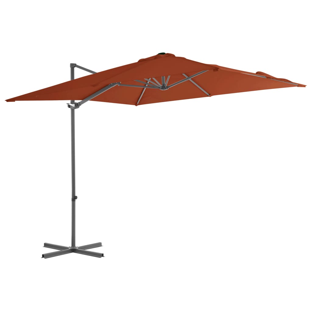 vidaXL Umbrelă în consolă cu stâlp din oțel, cărămiziu, 250x250 cm