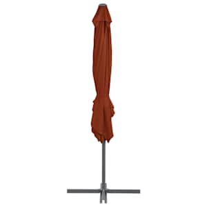 Boční zahradní slunečník s ocelovou tyčí terakotový 250x250 cm - obrázek 4