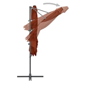Boční zahradní slunečník s ocelovou tyčí terakotový 250x250 cm - obrázek 5