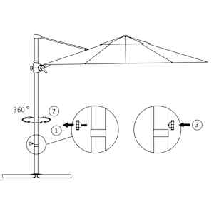 Boční zahradní slunečník s ocelovou tyčí terakotový 250x250 cm - obrázek 8