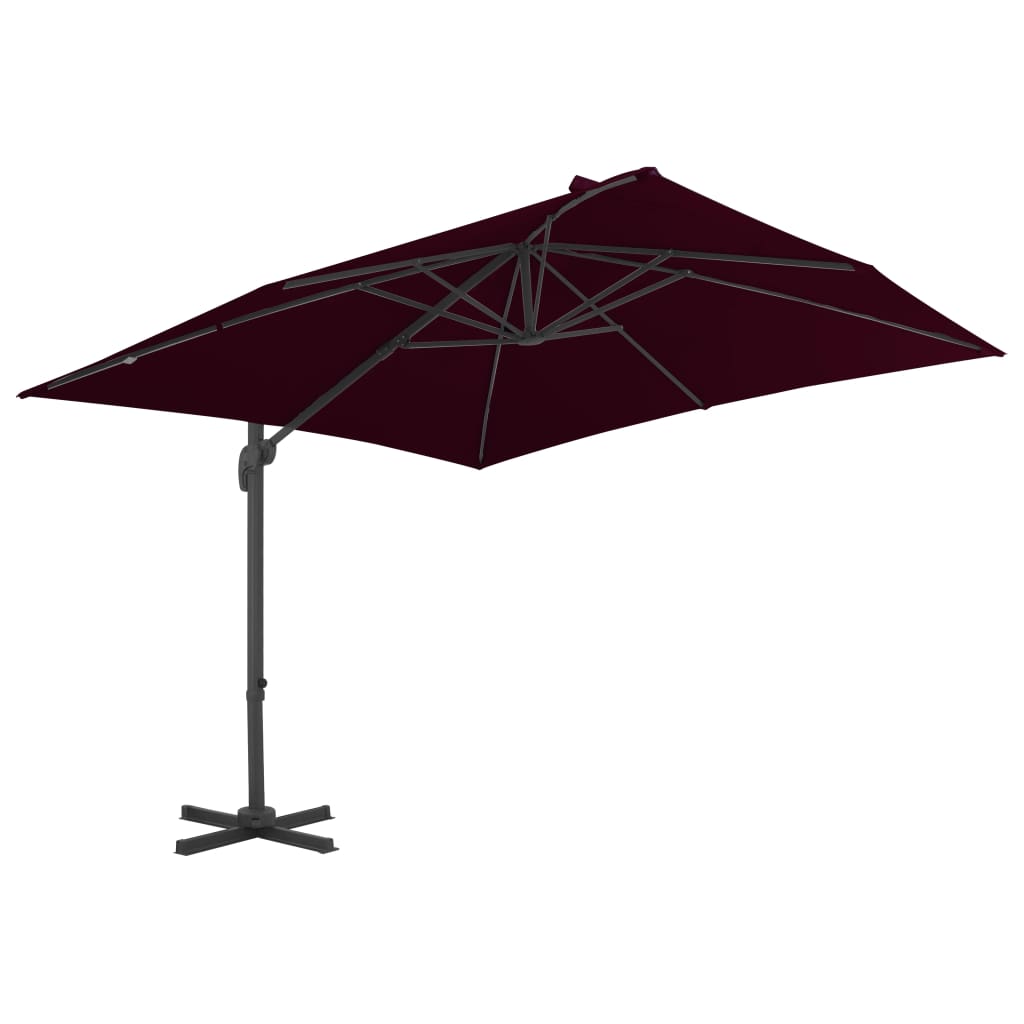vidaXL Zweefparasol met aluminium paal 300x300 cm bordeauxrood afbeelding