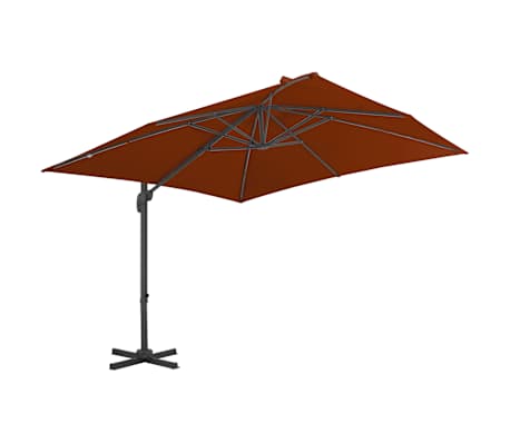vidaXL Parasol de jardin en porte-&agrave;-faux avec m&acirc;t en aluminium