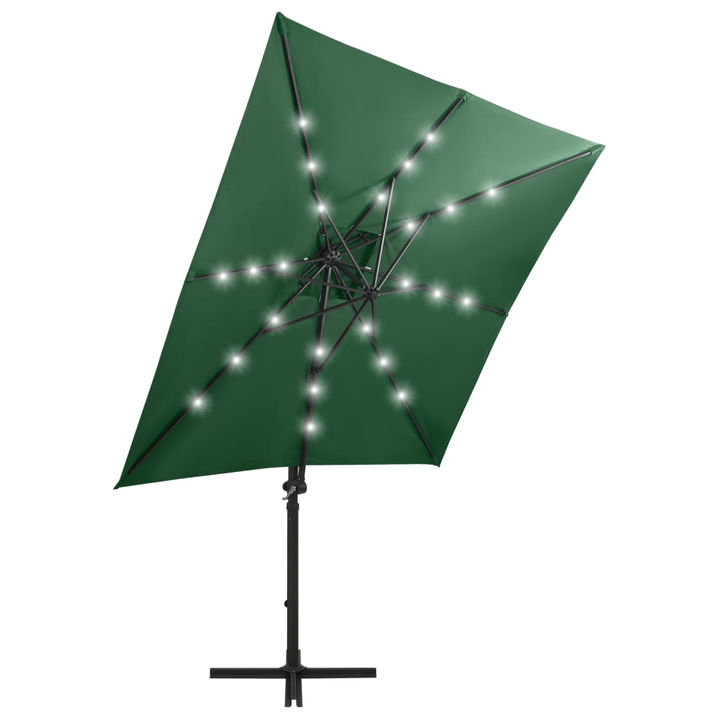 Thumbnail - vidaXL Ampelschirm mit LED-Beleuchtung 250 cm Grün
