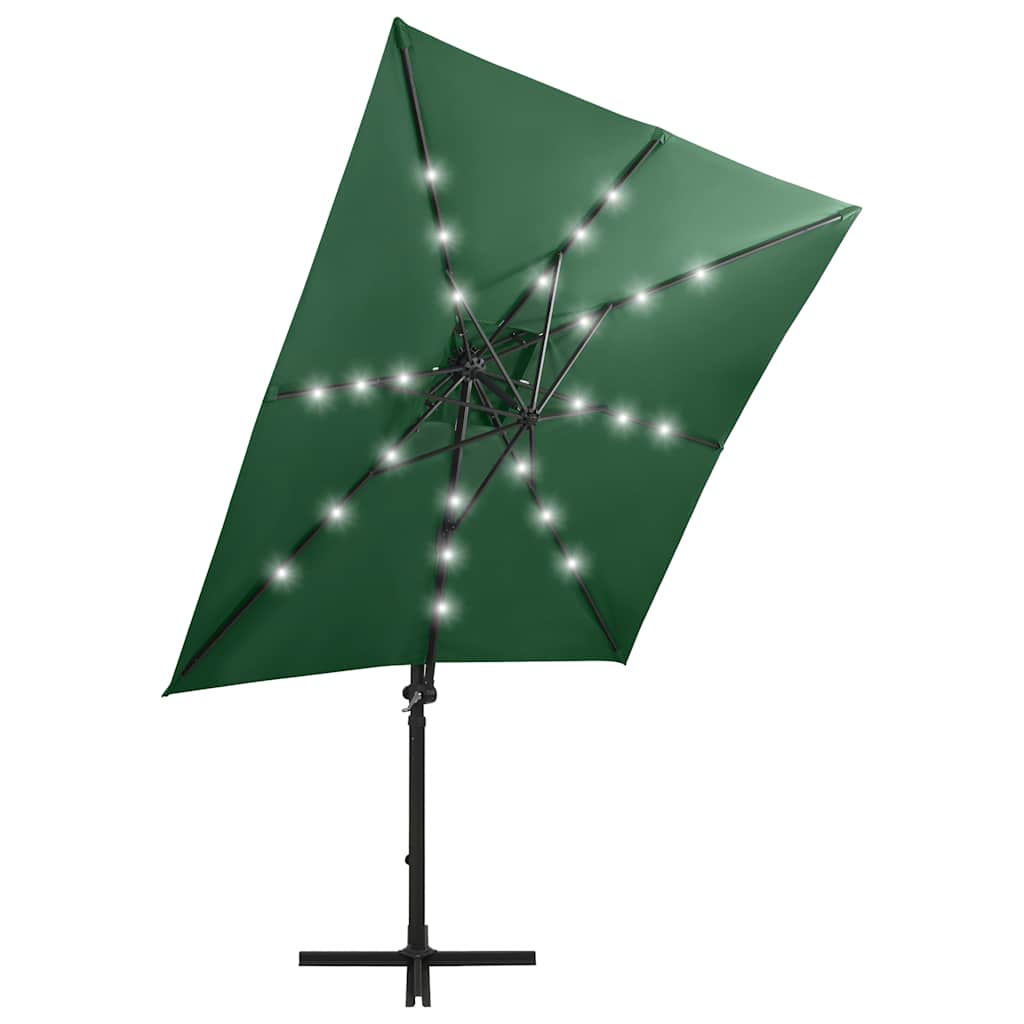 Thumbnail - vidaXL Ampelschirm mit LED-Beleuchtung 250 cm Grün