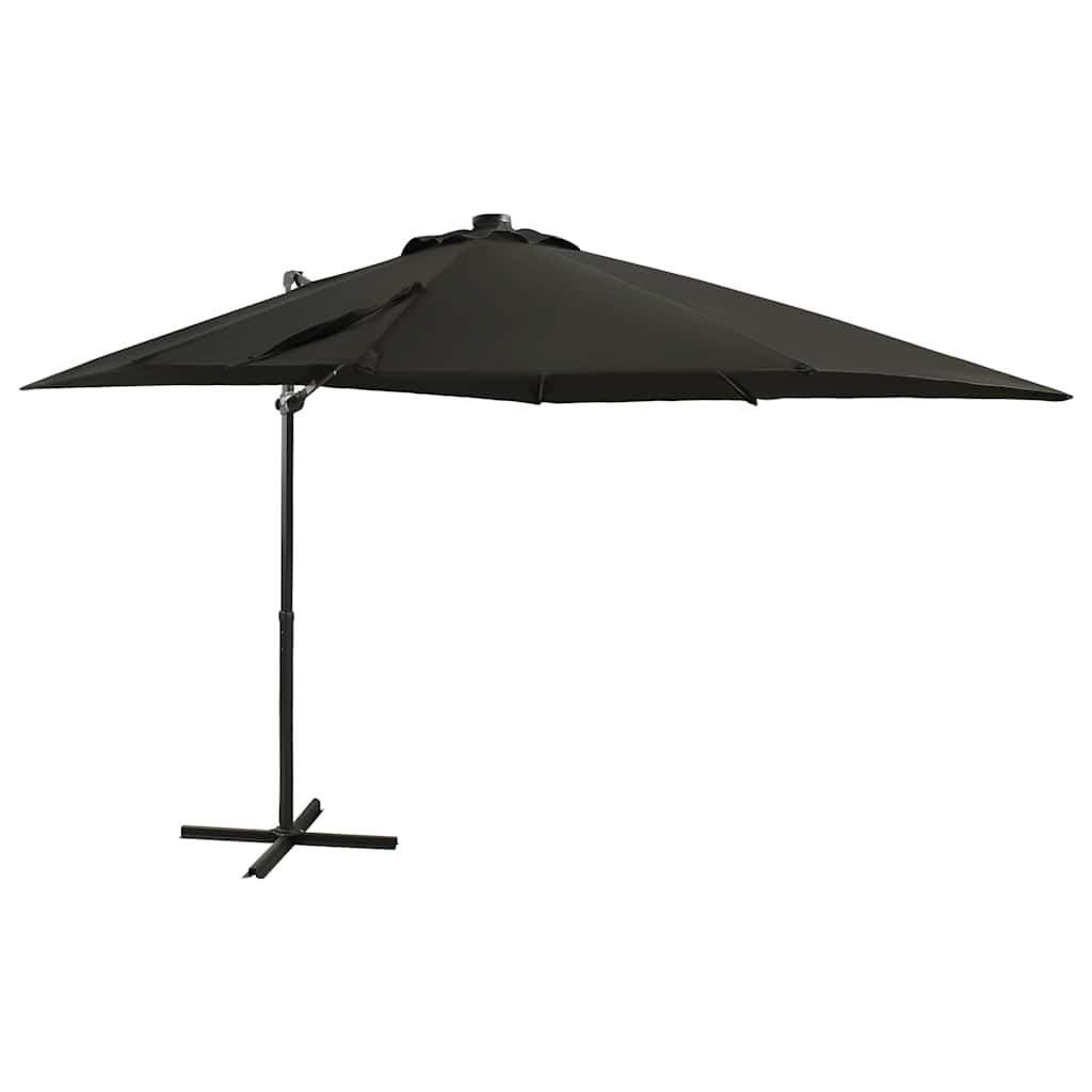 vidaXL Ampelschirm mit LED-Beleuchtung 250 cm Schwarz