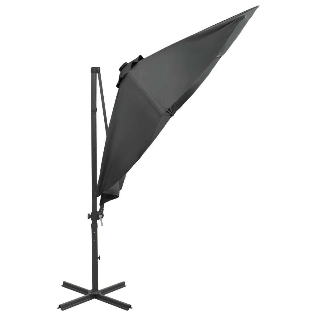 Cantilever Umbrella with Pole and LED Lights Anthracite 300 cm – Home .