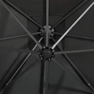 Boční zahradní slunečník s tyčí a LED světly antracitový 300 cm - obrázek 6