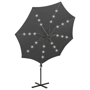 Boční zahradní slunečník s tyčí a LED světly antracitový 300 cm - obrázek 5