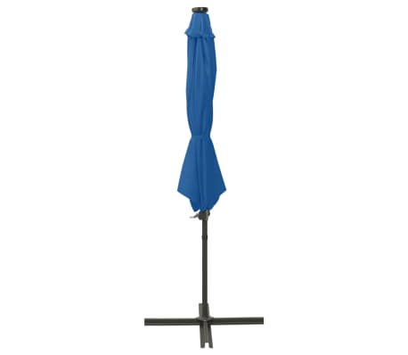 vidaXL Ampelschirm mit LED-Beleuchtung 300 cm Azurblau