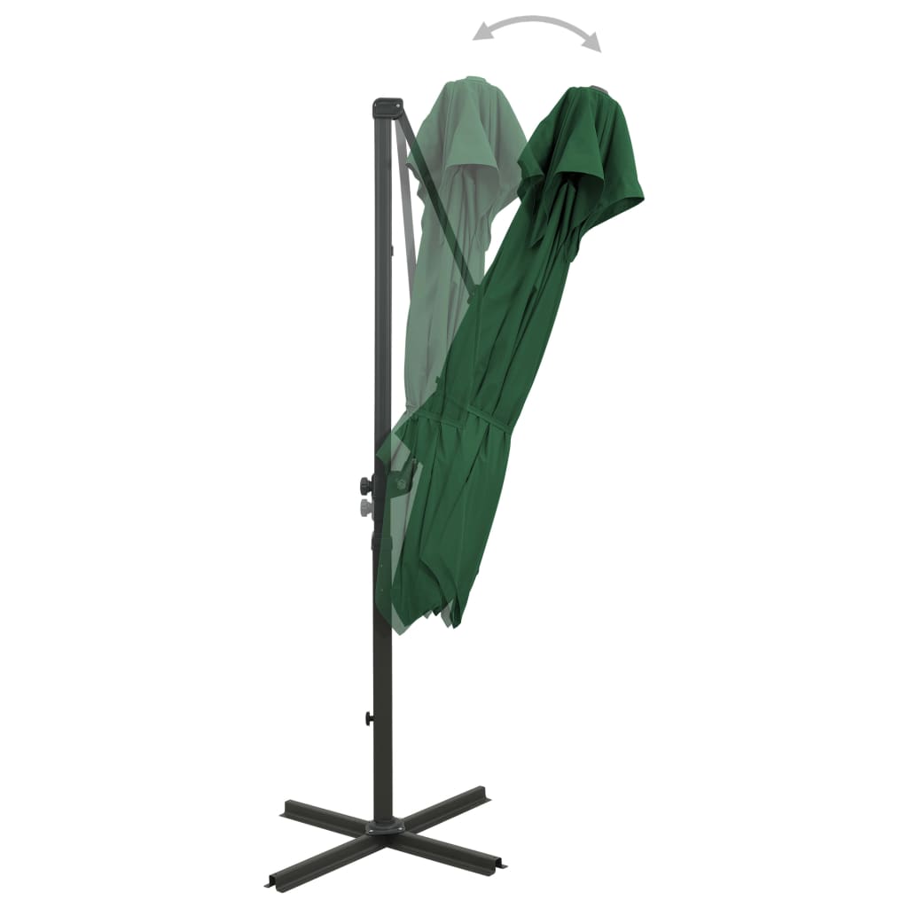 vidaXL Cantilever Umbrella with Double Top 250x250 cm Green