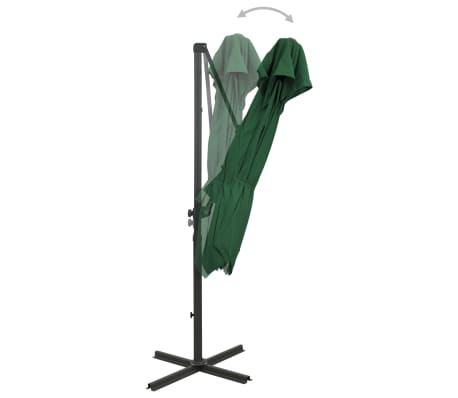 vidaXL Parasol déporté à double toit 250x250 cm Vert