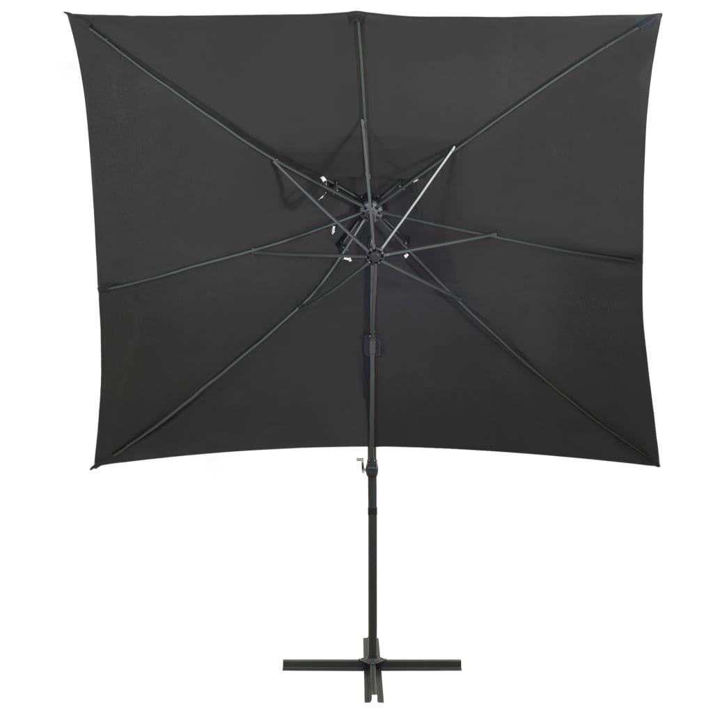 

vidaXL Zweefparasol met dubbel dak 250x250 cm antracietkleurig