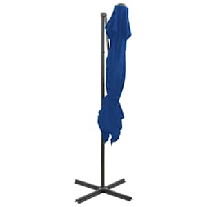 Boční zahradní slunečník s dvojitou stříškou azurový 250x250 cm - obrázek 4