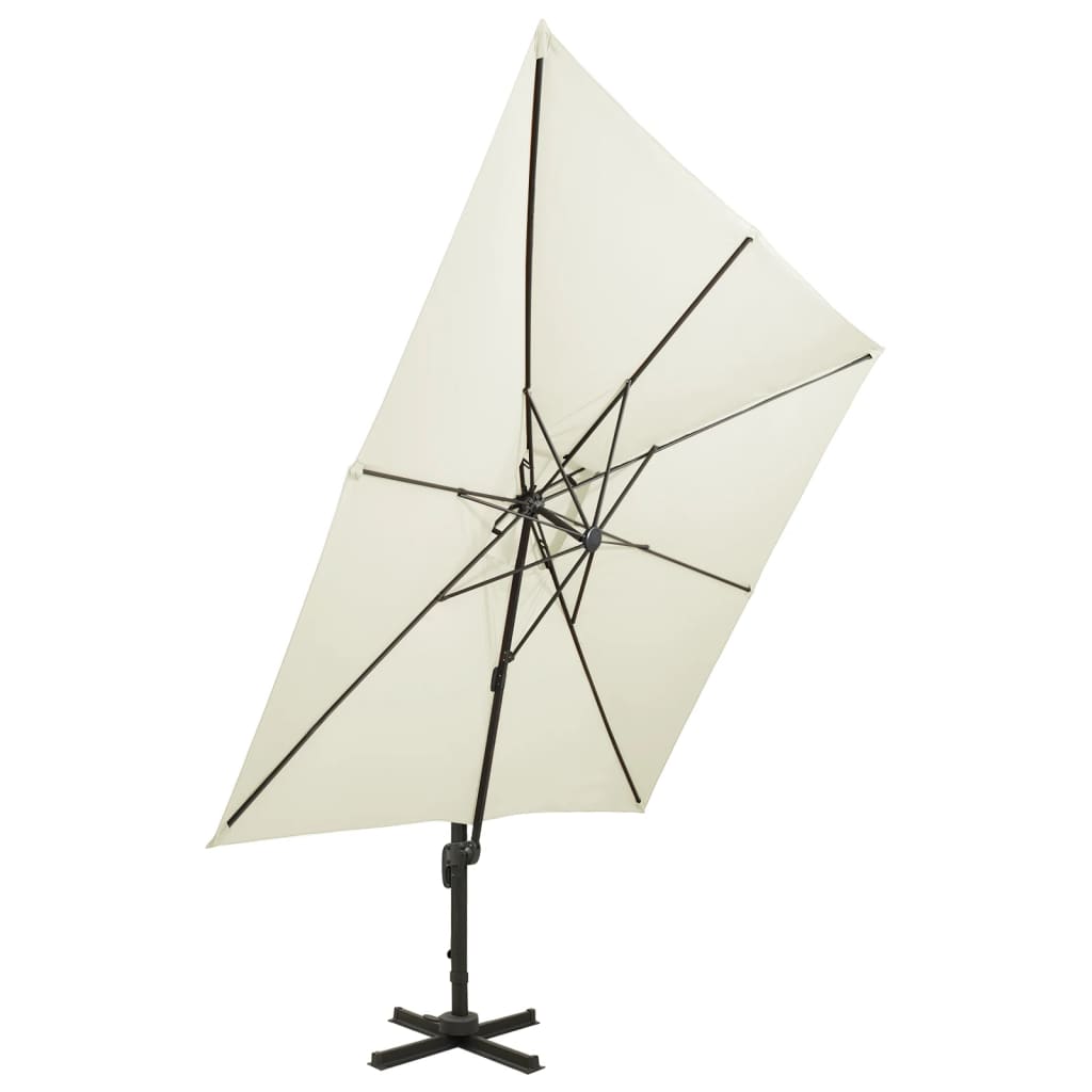 

vidaXL Zweefparasol met dubbel dak 300x300 cm zandkleurig