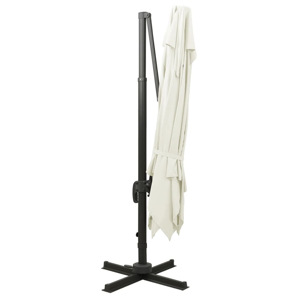 Parasol de Jardin en Porte-à-faux avec Double Toit Pare-soleil liquidation Taupe vidaXL