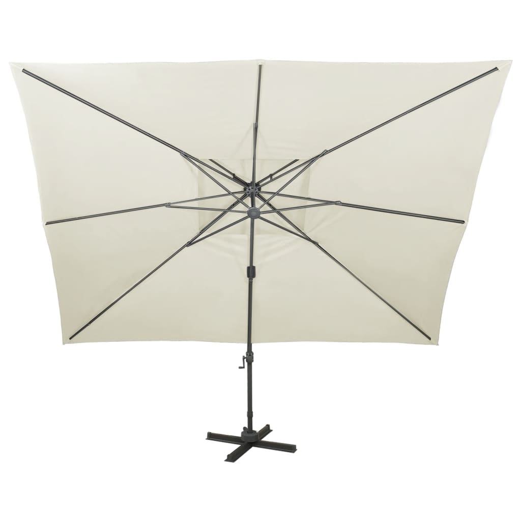 Parasol de Jardin en Porte-à-faux avec Double Toit collection Pare-soleil Taupe vidaXL