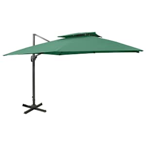 vidaXL konsooldisainiga p&auml;ikesevari, topelt &uuml;laosa 300x300 cm roheline