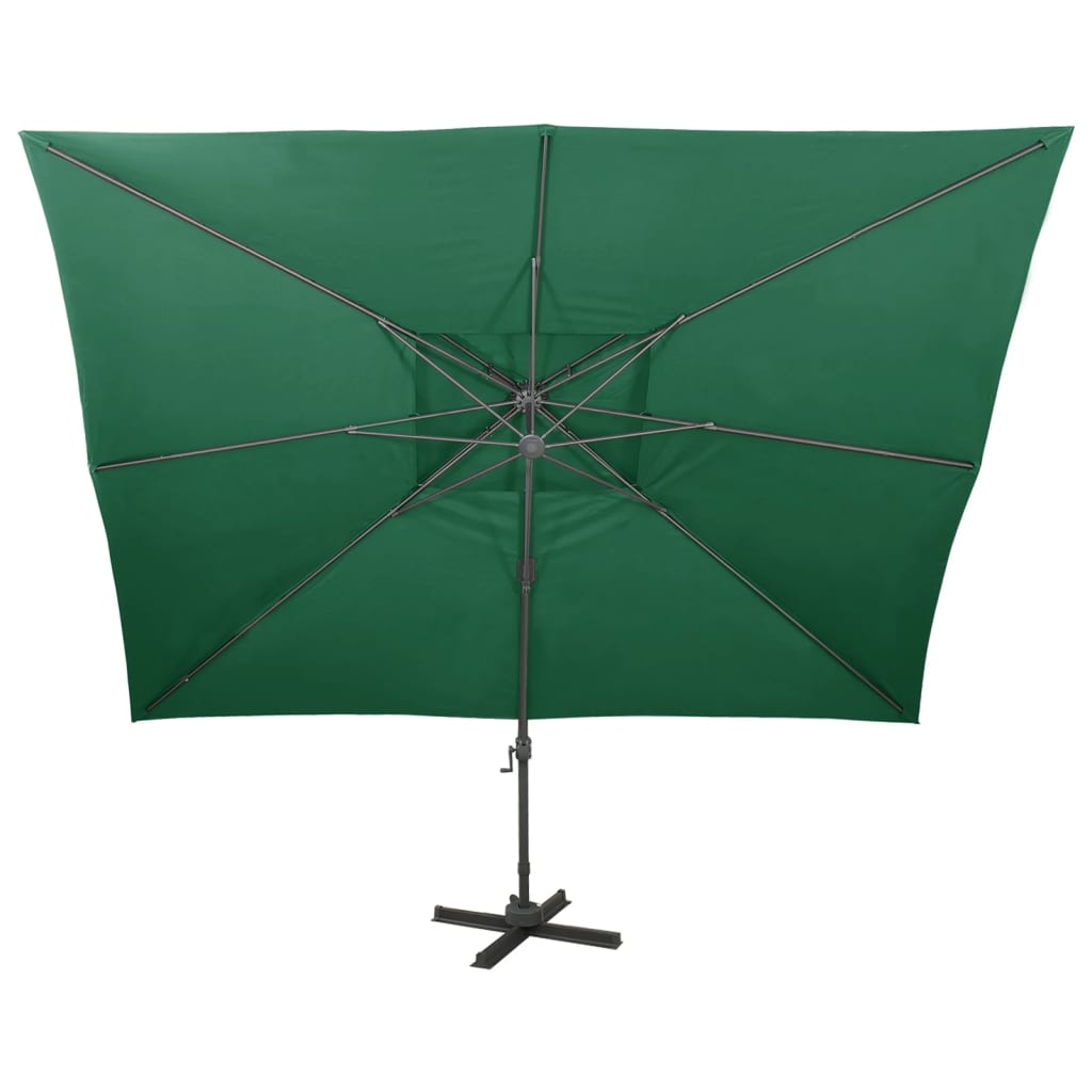 Soldes Parasol de Jardin en Porte-à-faux avec Double Toit Pare-soleil Taupe vidaXL