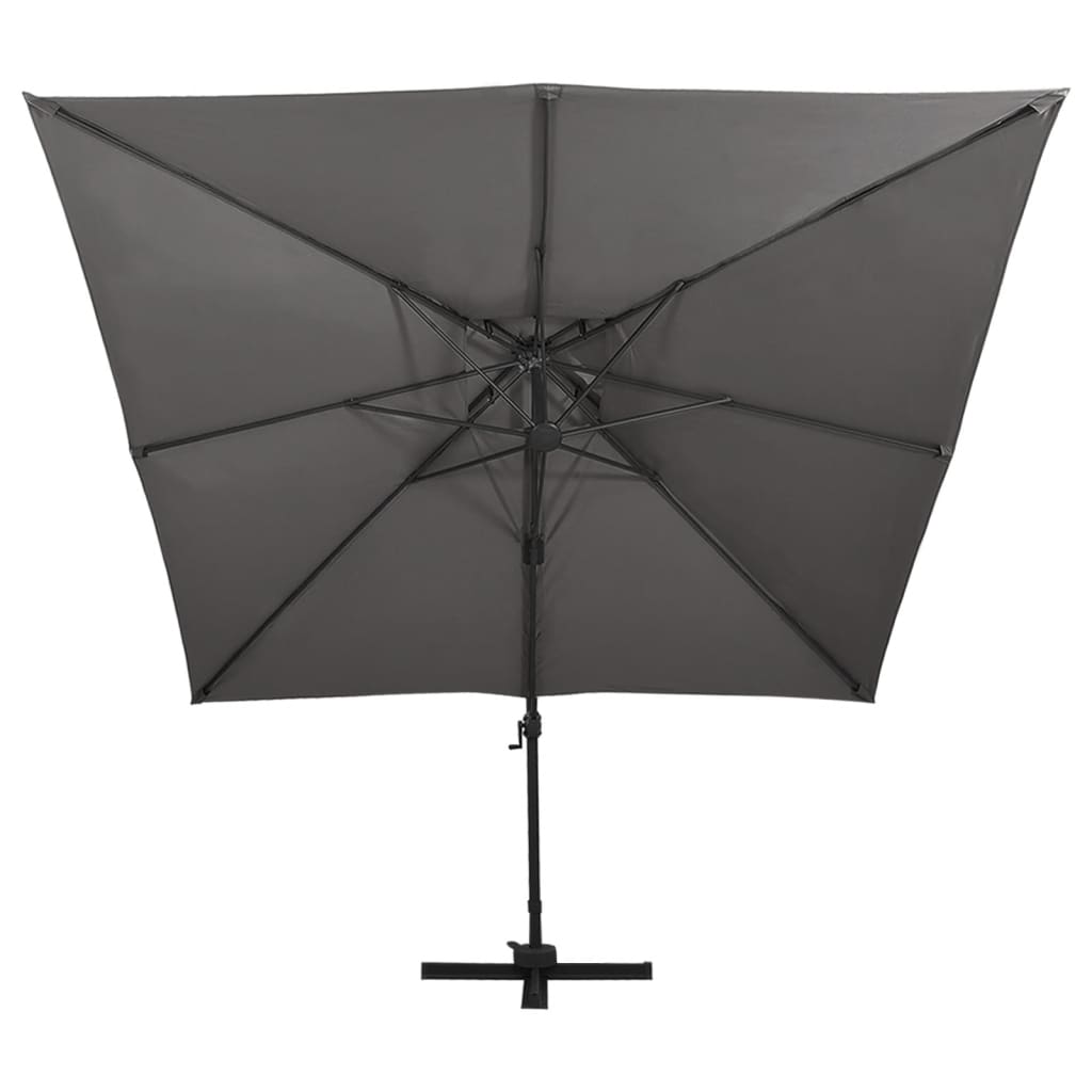 Parasol de Jardin en Porte-à-faux économies avec Double Toit Pare-soleil Taupe vidaXL