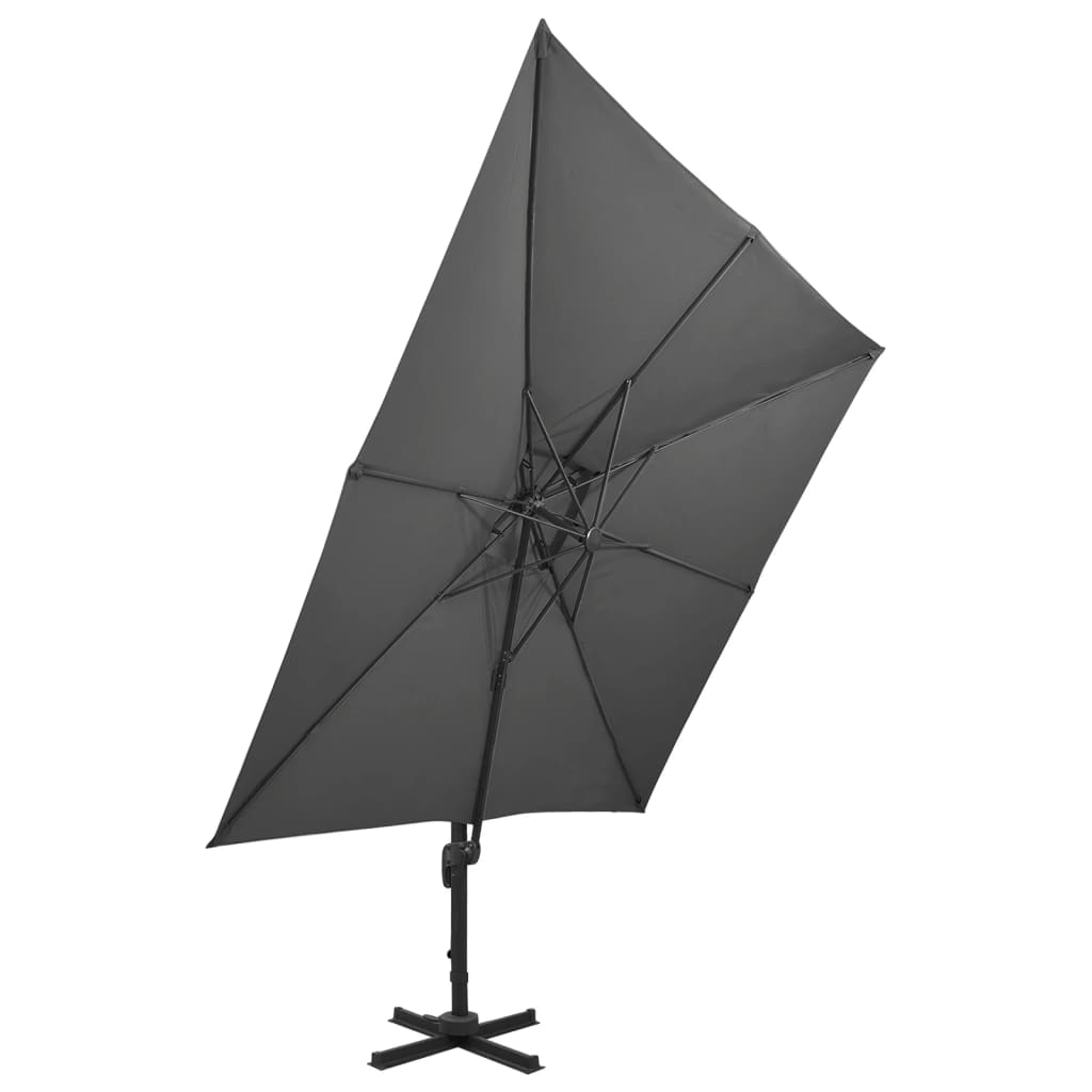 Parasol de 2024 Jardin en Porte-à-faux avec Double Toit Pare-soleil Taupe vidaXL
