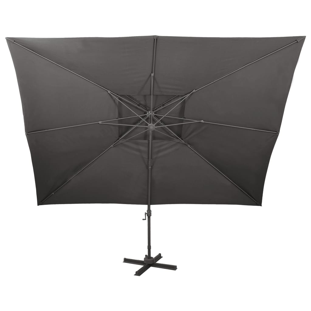 Parasol de Jardin en Porte-à-faux avec Double Toit Pare-soleil Taupe offres vidaXL