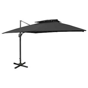 vidaXL konsooldisainiga p&auml;ikesevari, topelt &uuml;laosa 300x300 cm must