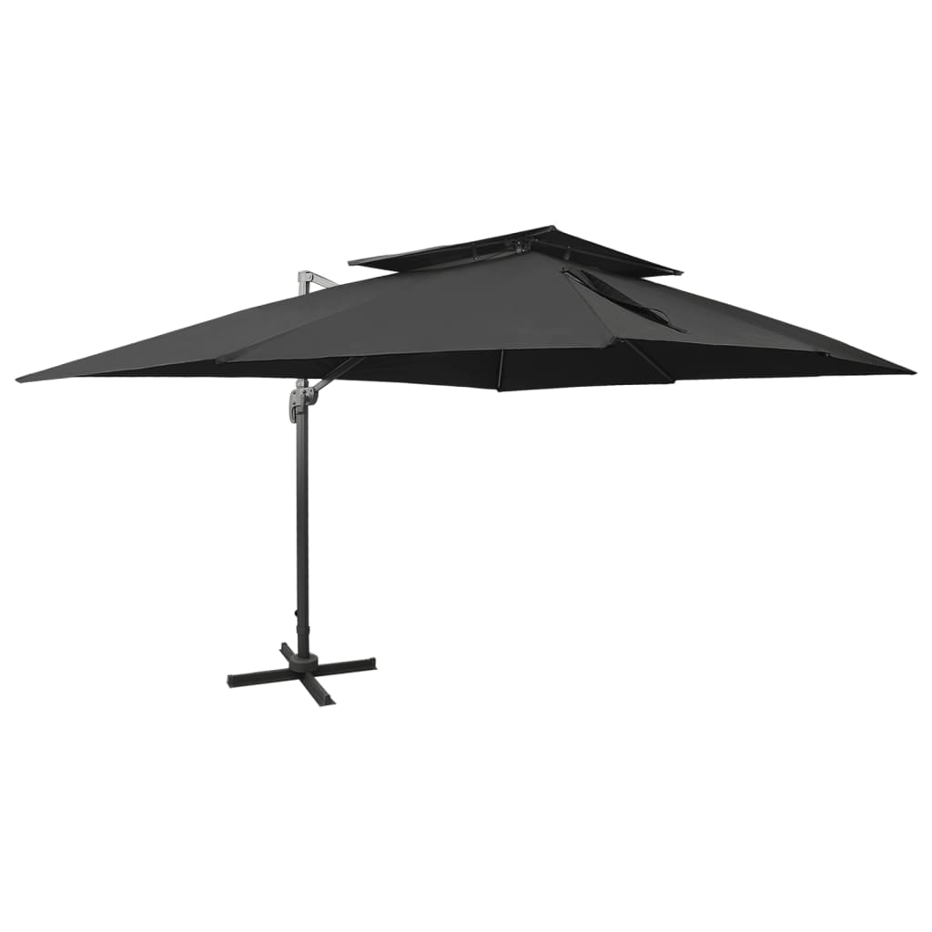 Parasol vente en gros de Jardin en Porte-à-faux avec Double Toit Pare-soleil Taupe vidaXL