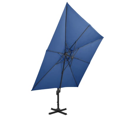 vidaXL Ampelschirm mit L&uuml;ftung 300x300 cm Azurblau