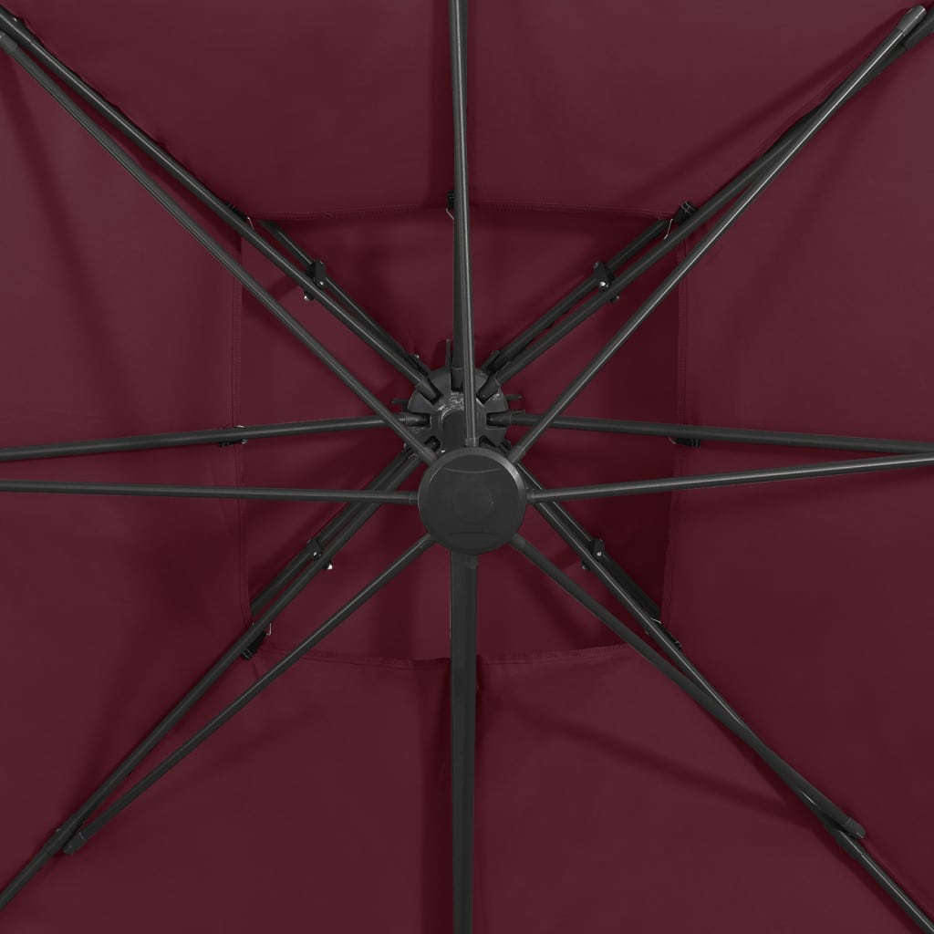 Parasol de Jardin en Porte-à-faux avec Double Toit Pare-soleil liquidation Taupe vidaXL