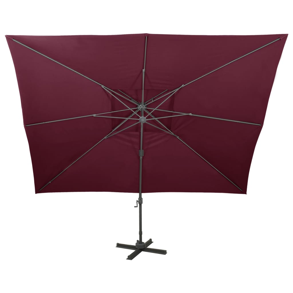 Parasol de Jardin vente en Porte-à-faux avec Double Toit Pare-soleil Taupe vidaXL