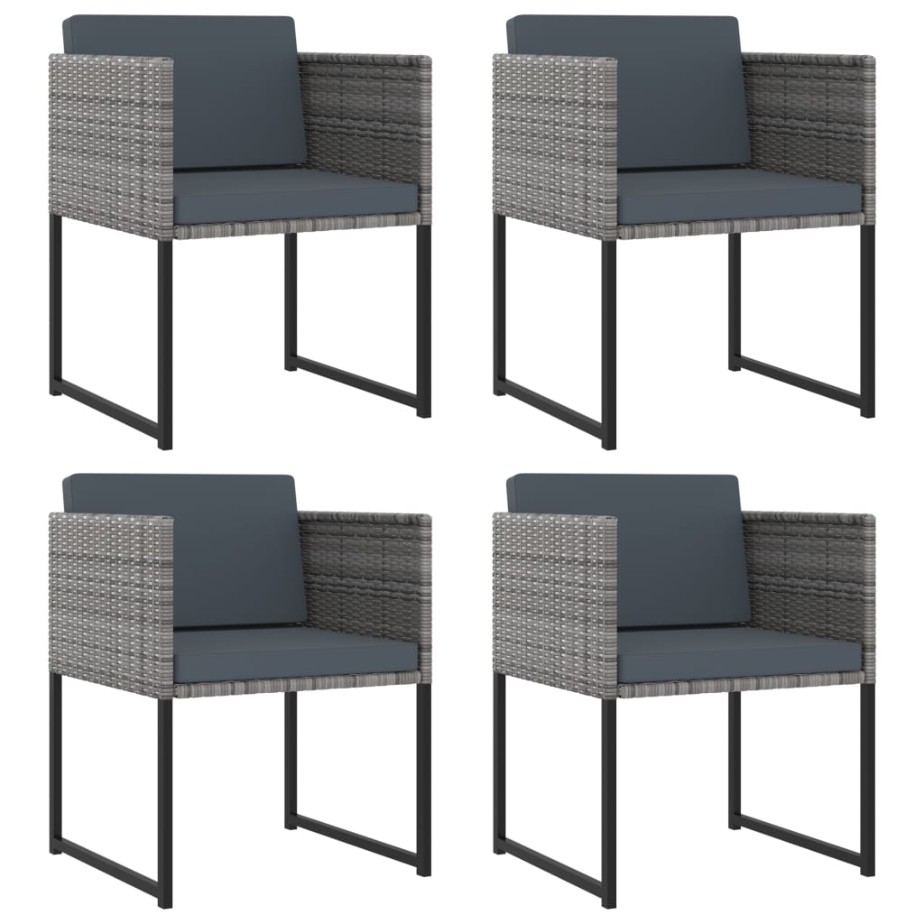 

vidaXL 9-delige Tuinset met kussens poly rattan grijs