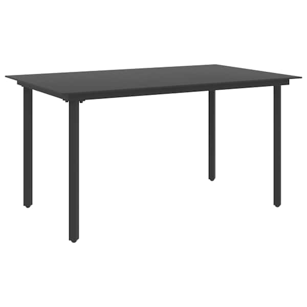 vidaXL aialaud, must, 150 x 80 x 74 cm, teras ja klaas