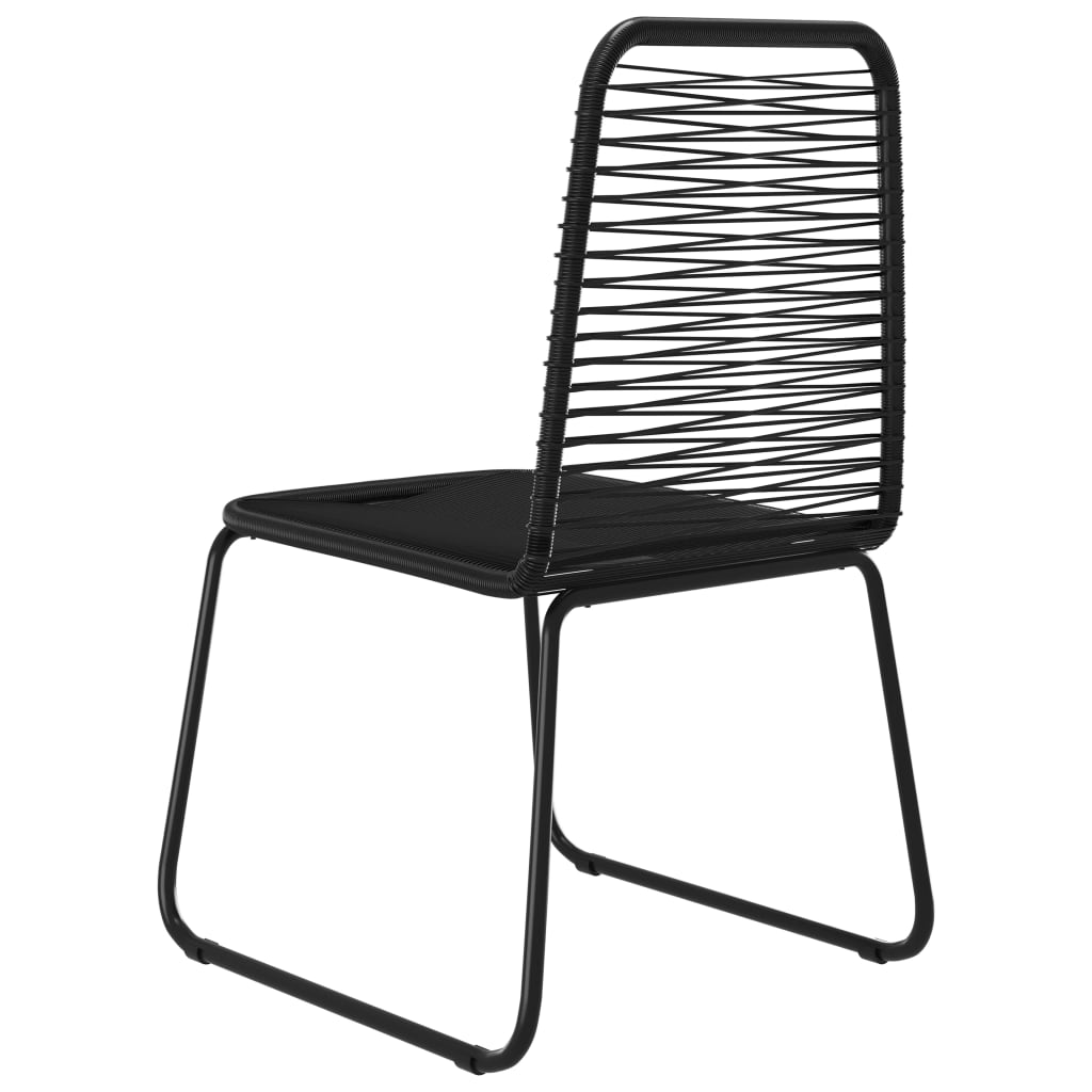 6 db fekete polyrattan kültéri szék 