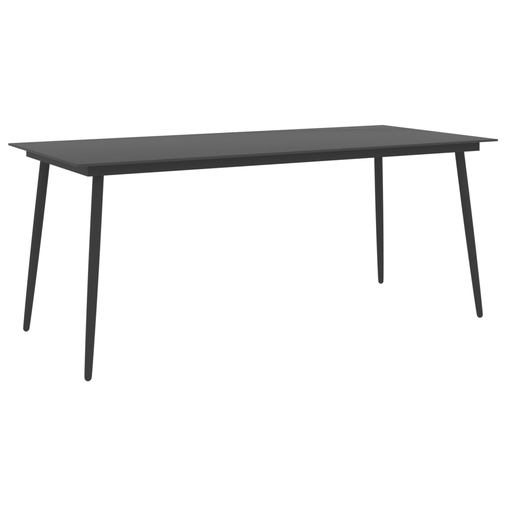 

vidaXL Patio Dining Table Black 74.8"x35.4"x29.1" Steel and Glass