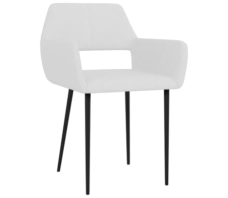 vidaXL Valgomojo kėdės, 4vnt., baltos spalvos, audinys (2x322965)