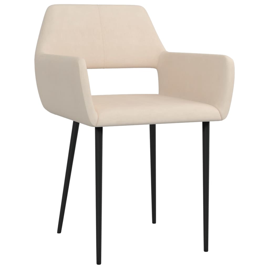 

vidaXL Eetkamerstoelen 4 st stof crème